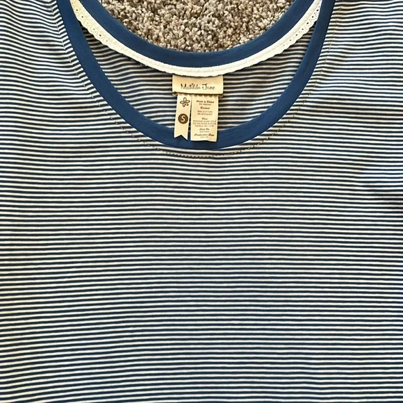 Matilda Jane size small blue and white striped dress - Picture 2 of 3